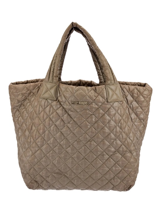 MZ Wallace Handbags - MZ Wallace Quilted Taupe Nylon Tote